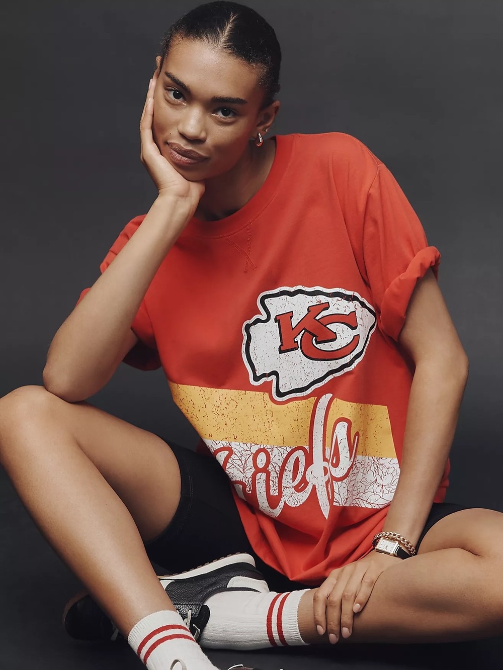 Anthropologie Exclusive Kansas City Chiefs Red Graphic Tee